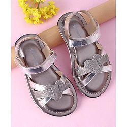 Cute Walk by Babyhug Velcro Closure Formal & Party Wear Sandals - Silver (Strap Logo May Vary)