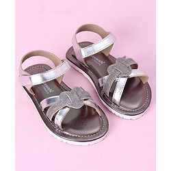 Cute Walk by Babyhug Velcro Closure Formal & Party Wear Sandals - Silver (Strap Logo May Vary)