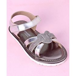 Cute Walk by Babyhug Velcro Closure Formal & Party Wear Sandals - Silver (Strap Logo May Vary)