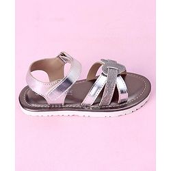Cute Walk by Babyhug Velcro Closure Formal & Party Wear Sandals - Silver (Strap Logo May Vary)