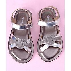Cute Walk by Babyhug Velcro Closure Formal & Party Wear Sandals - Silver (Strap Logo May Vary)