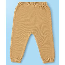 Babyhug Organic Cotton Knit Full Sleeves Striped Sweater Set - Mustard & Blue