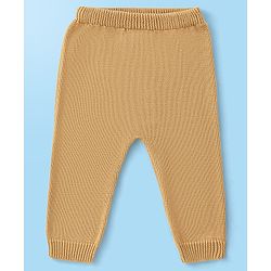 Babyhug Organic Cotton Knit Full Sleeves Striped Sweater Set - Mustard & Blue