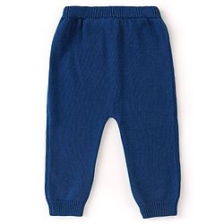 Babyhug Organic Cotton Full Sleeves Sweater Set Color Block Design- Mustard & Blue