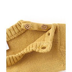 Babyhug Organic Cotton Full Sleeves Sweater Set Color Block Design- Mustard & Blue
