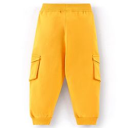 Babyhug 100% Cotton Full Sleeves Hooded T-Shirt & Lounge Pant Set Tiger Print- Green & Yellow