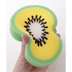 Kiwi Shaped Bath Sponge - Green & Yellow