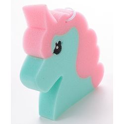 Unicorn Shaped Bath Loofah - Green & Pink