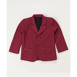 Babyhug Woven Full Sleeves Party Blazer With T-Shirt - Maroon