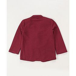 Babyhug Woven Full Sleeves Party Blazer With T-Shirt - Maroon