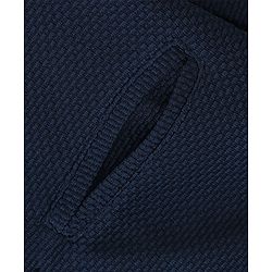 Babyhug Woven Full Sleeves Solid Blazer with T-Shirt - Navy Blue