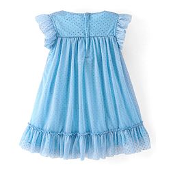 Babyhug Sleeveless All Over Glitter A-Line Party Frock - Sea Green