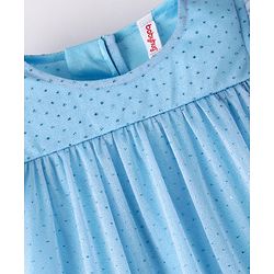 Babyhug Sleeveless All Over Glitter A-Line Party Frock - Sea Green