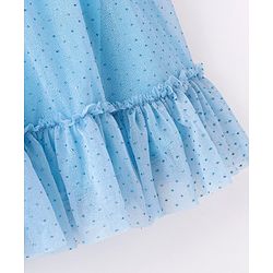 Babyhug Sleeveless All Over Glitter A-Line Party Frock - Sea Green