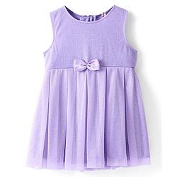 Babhyhug Woven Sleeveless All Over Glitter Party Frock - Lavender