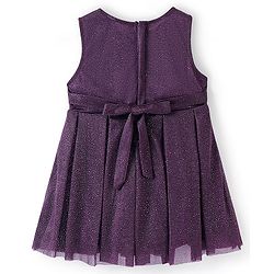 Babhyhug Woven Sleeveless All Over Glitter Party Frock - Purple