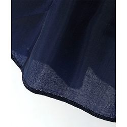 Babyhug Woven Sleeveless Solid Color Organza Party Frock with Bow - Navy Blue