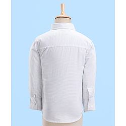 Babyhug Full Sleeves Dot Print Party Suit- White & Navy Blue