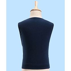 Babyhug Full Sleeves Dot Print Party Suit- White & Navy Blue