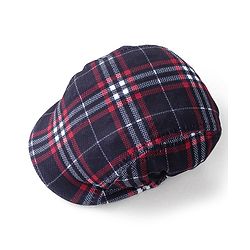 Babyhug Woven Full Sleeves Checkered Party Suit with Cap Bow Tie & Suspenders - Red & Navy Blue