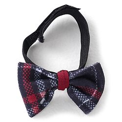 Babyhug Woven Full Sleeves Checkered Party Suit with Cap Bow Tie & Suspenders - Red & Navy Blue
