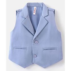 Babyhug Woven Full Sleeves Floral Print Party Suit with Bow & Cap - Ice Blue & White