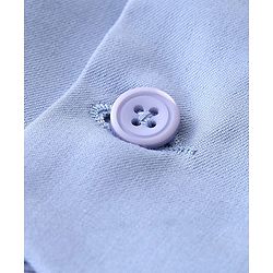 Babyhug Woven Full Sleeves Floral Print Party Suit with Bow & Cap - Ice Blue & White