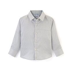 Babyhug Full Sleeves Party Wear Shirt with Bow Checks Print - White