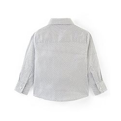Babyhug Full Sleeves Party Wear Shirt with Bow Checks Print - White