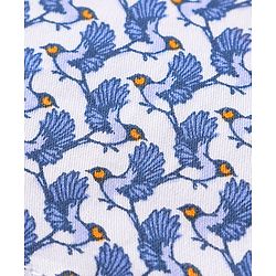 Babyhug Full Sleeves Party Shirt with Bow & Suspender Bird Print - Blue