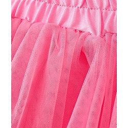 Babyhug Sleeveless Party Wear Skirt & Top Set With Bow Applique - Pink