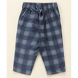 Babyhug Cotton Full Sleeves Party Wear Suit With Blazer Checkered - Navy Blue