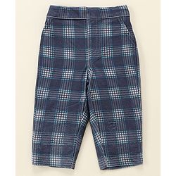 Babyhug Cotton Full Sleeves Party Wear Suit With Blazer Checkered - Navy Blue