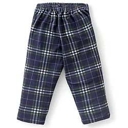 Babyhug Full Sleeves Solid Colour Shirt with Checks Trouser Cap Bow & Suspenders Set - Green & Navy Blue