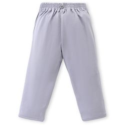 Babyhug Woven Half Sleeves Solid Shirt & Trouser Set with Bow Tie & Suspender - Blue & Grey