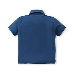 Babyhug Woven Half Sleeves Solid Shirt & Trouser Set with Bow Tie & Suspender - Blue & Grey