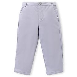 Babyhug Woven Half Sleeves Solid Shirt & Trouser Set with Bow Tie & Suspender - Blue & Grey
