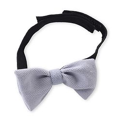 Babyhug Woven Half Sleeves Solid Shirt & Trouser Set with Bow Tie & Suspender - Blue & Grey