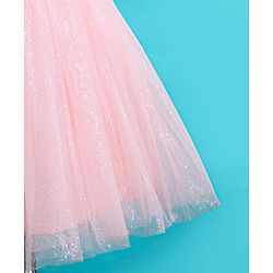 Babyhug Woven Sleeveless Glittery Party Frock - Blush Pink