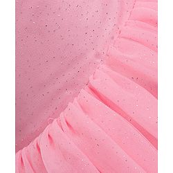 Babyhug Woven Sleeveless Party Frock with Cape Floral Embroidery - Peach