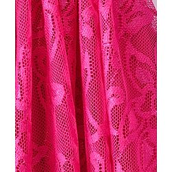 Babyhug Woven Sleeveless Party Frock with Lace Detailing - Fuchsia