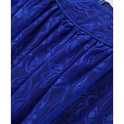 Babyhug Sleeveless Party Frock with Lace Detailing - Royal Blue