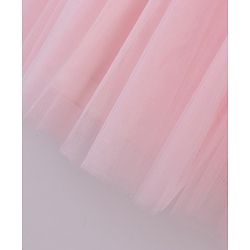 Babyhug Sleeveless Party Frock With Butterfly Wings Corsage & Sequine Detailing - Pink