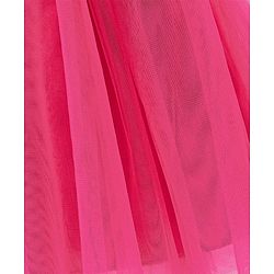 Babyhug Sleeveless Party Frock With Butterfly Wings Corsage & Sequine Detailing - Pink