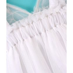 Babyhug Sleeveless Party Frock With Butterfly Wings Corsage & Sequine Detailing - Pink