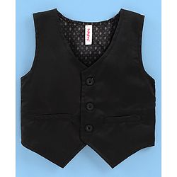 Babyhug Cotton  Woven Blend Full Sleeves Polka Dot Print  Party Suit- White & Black