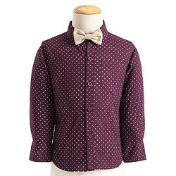 Babyhug Cotton Full Sleeves Party Wear Suit With Blazer Heart Print - Beige & Maroon