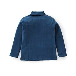 Babyhug Cotton Knit Lycra Solid Colour Ribbed Turtle Neck T-Shirt - Navy Blue