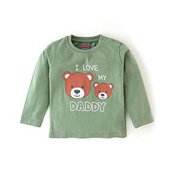 Babyhug Cotton Knit Full Sleeves Night Suit Bear Print - Green
