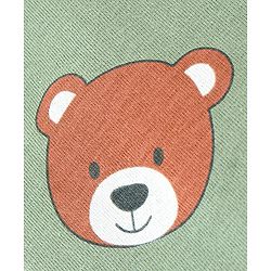 Babyhug Cotton Knit Full Sleeves Night Suit Bear Print - Green